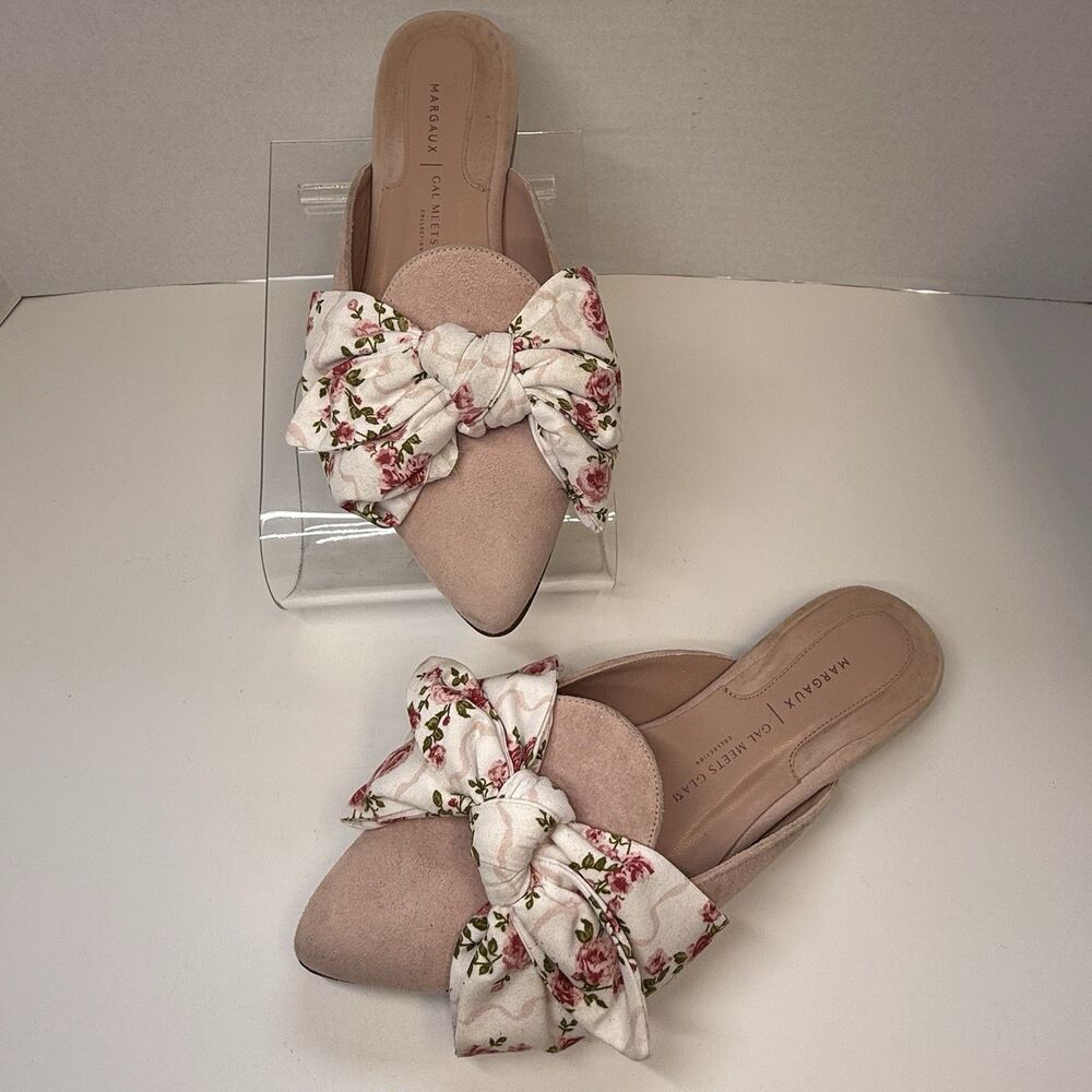 Gal Meets Glam x Margaux The Mule In Blush Suede Sz 35 1/2